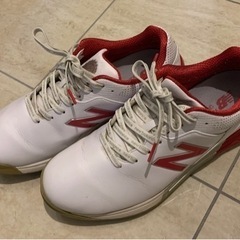 NewBalance MG2500ゴルフシューズ　WH/RD 26.5