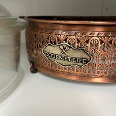 PYREX　パイレックス　キャセロール　ガラス鍋　金属ケース付きの画像
