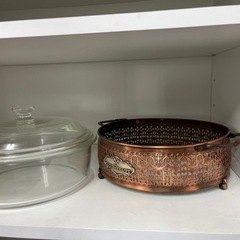 PYREX　パイレックス　キャセロール　ガラス鍋　金属ケース付きの画像