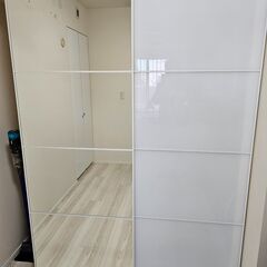 【極上品・IKEA】 高級ガラス扉仕様PAX/AULI・ワードローブ　LED付（システム収納クローゼット）＜10万円相当＞ #16