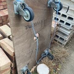 【中古】台車　平床型　平台車　木製の画像