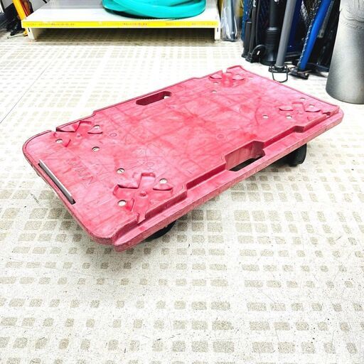 3/23【お買得品】KAWAJUN 平台車 ワインレッド 荷台 河淳