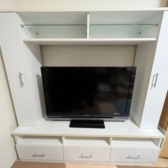 テレビ台　ハイタイプ　壁面収納　ホワイト