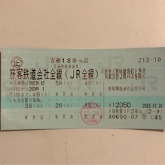 青春18きっぷ　1/10まで　4回分