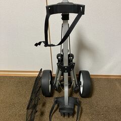 【中古・価格応相談】Geotech ゴルフ手引きカート（アルミ製、２輪、折り畳み式、バスケット付き）の画像