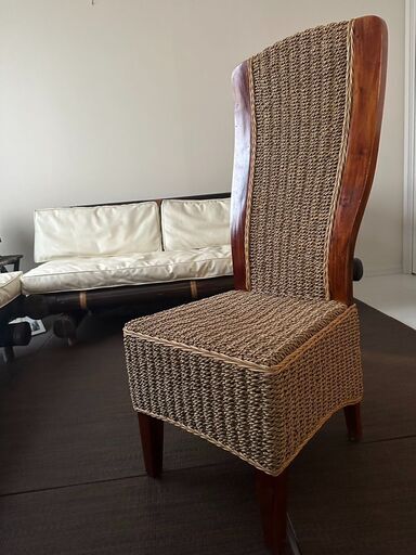 ダイニングチェア5脚　ウォーターヒヤシンス　チーク