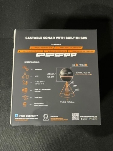 Deeper PRO+2.0 ワイヤレススマート 魚群探知機