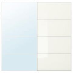 【極上品・IKEA】 高級ガラス扉仕様PAX/AULI・ワードローブ　LED付（システム収納クローゼット）＜10万円相当＞ #17