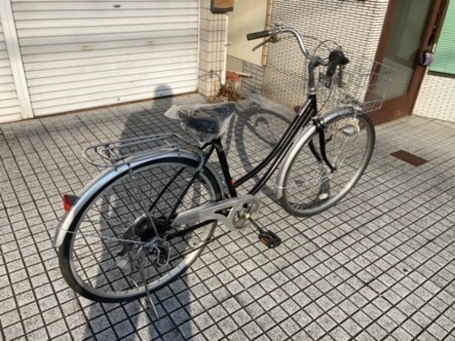 【27インチ自転車】6段変速　LEDオートライト付　前後タイヤ、前カゴ、サドル新品❗️若林自転車　膳所店　SALE中❗️