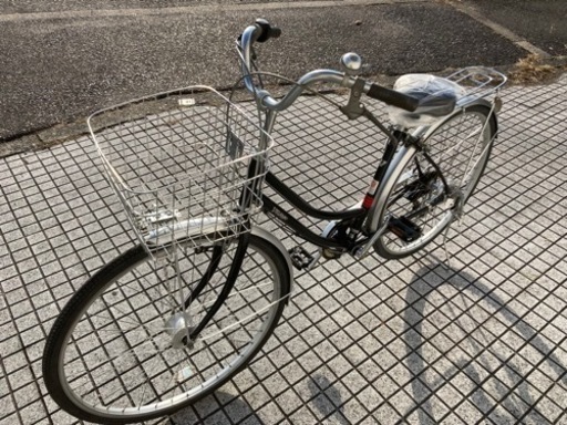 【27インチ自転車】6段変速　LEDオートライト付　前後タイヤ、前カゴ、サドル新品❗️若林自転車　膳所店　SALE中❗️
