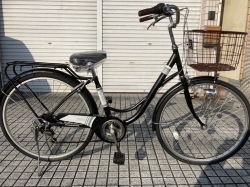 26インチ自転車】折りたたみ 6段変速 LEDオートライト付 リヤタイヤ