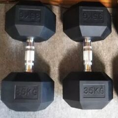 MBCパワー 35kg 2個 ヘキサゴンダンベル ラバー
