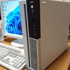 【お取引中です】【一式揃ったデスクトップPC】NEC　Mate　スリムタワーデスクトップパソコンセット　core i5　8GB　SSD（250）　 Wi-Fi　office2021　モニター（19インチ）　キーボード　マウス付き　Windows11　23H2の画像