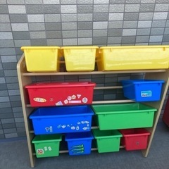 トイザらス キッズオーガナイザー おもちゃ収納棚 おもちゃ箱の画像