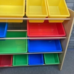 トイザらス キッズオーガナイザー おもちゃ収納棚 おもちゃ箱の画像