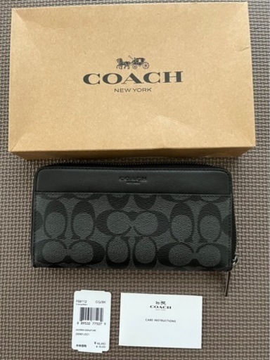 新品、コーチ COACH F58112 CQ/BK メンズ キャンバス 長財布です。