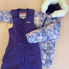 【美品】スキーウエア上下　130　女の子　パープルの画像