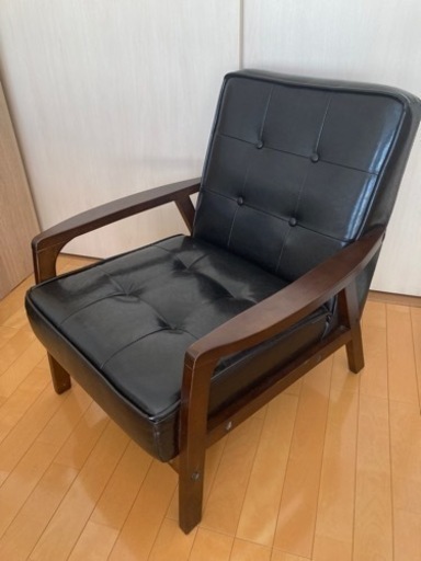 ソファ 1人用 黒 合成皮