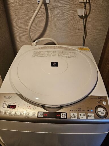 SHARP 洗濯機　2021年製　8kg 乾燥機能付き　家電量販店保証　ES-TX8EKS