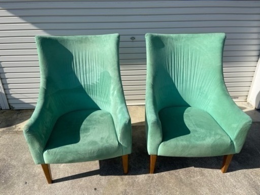 HUKLA ドイツ製　高級モダン　スウェードチェア2脚セット　蒲郡