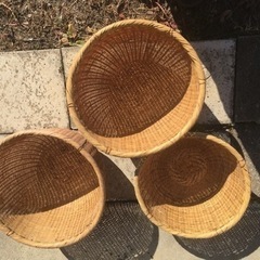 自然素材　カゴ　籠　かご　3つ