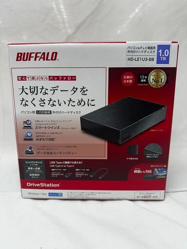 BUFFALO/外付けHDD/1TB/HD-LE1U-BB
