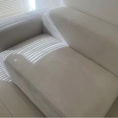 【美品】ステイアクアテックス 2人掛けソファー/アイボリー/の画像