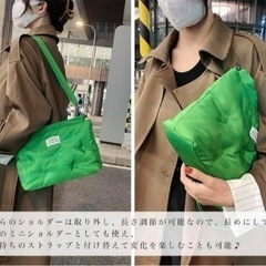 ナイロン ショルダー　バッグ 斜め掛け  韓国 ふわふわ モコモコ カジュアルの画像