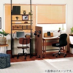 【本日15日16時まで引き取り限定】ニトリ木目ブラインド(リンクス3 LBR 130cmX138cm)usedの画像