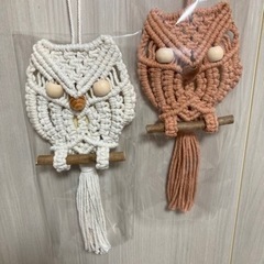 マクラメ　ハンドメイド　ふくろうの画像