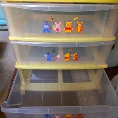 ディズニープーさんのプラスチック引き出しの画像