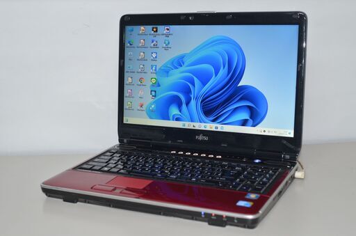 中古ノートパソコン 富士通 AH700/5A Windows11+office 爆速SSD256GB core i5-M450/メモリ4GB/15.6インチ/無線/Webカメラ/ブルーレイ搭載