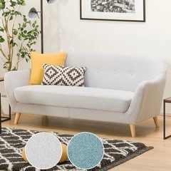 【美品‼️】定価49,990円♪ ニトリ 170cm幅2人掛けソファ(カルム) ラヴソファ 布製グレー♪