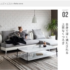 Armonia Bella curva 2人掛けソファ＋カウチソファ