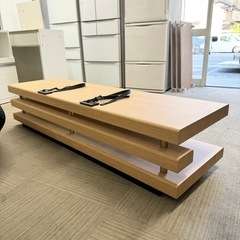 【超美品‼️】北欧風♪ 160cm幅ローボード テレビ台 収納家具 格子デザイン 木目調ライトブラウン♪の画像
