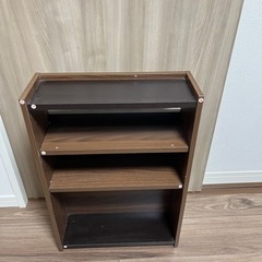 ケーブルボックス  ルーター収納 木製 高さ58cm ダークブラウンの画像