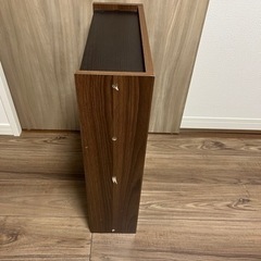 ケーブルボックス  ルーター収納 木製 高さ58cm ダークブラウンの画像