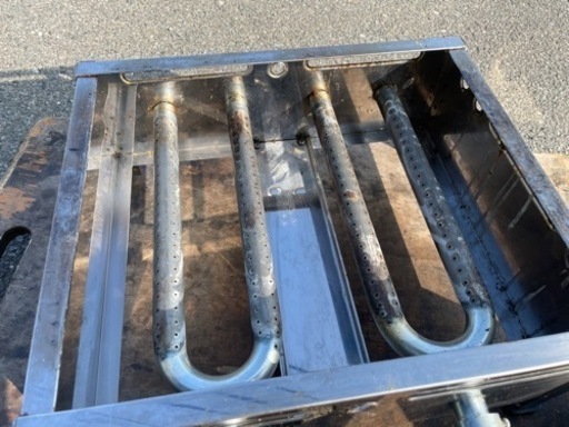 ■中古品 たこ焼き器 ＬＰガス（プロパン） 28穴ｘ2連 穴37φ サイズ：410ｘ480ｘ190ｍｍ 動作問題なし■