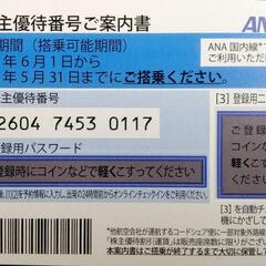 ANA 全日空の株主優待 株主割引券 20240531まで有効