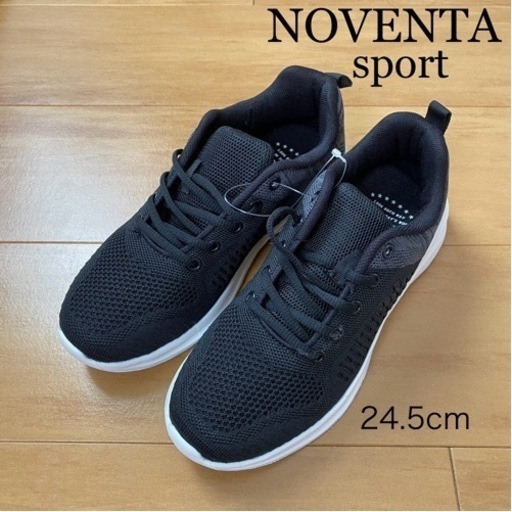 新品　NOVENTA SPORT 黒色　スニーカー　24.5cm