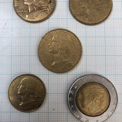 コイン　5枚　イタリア　フランスの画像