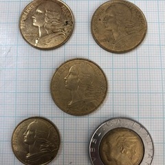 コイン　5枚　イタリア　フランスの画像