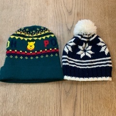 キッズニット帽子　2個セット　雪遊び　