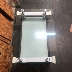 美品 ガラステーブル センターテーブル ダイニングテーブル 90×50×40 2段テーブル の画像
