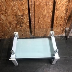 美品 ガラステーブル センターテーブル ダイニングテーブル 90×50×40 2段テーブル の画像