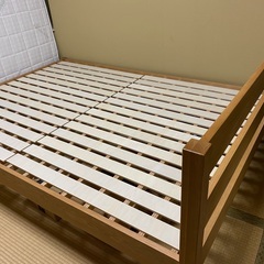 美品】無印良品 木製ベッドフレーム オーク材突板 ダブル