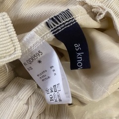  アズノーアズ　オーバーオールコーデュロイパンツ　白　【未使用に近い】の画像