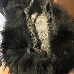 美品　ロングカーディガン　ラビットファー付きの画像