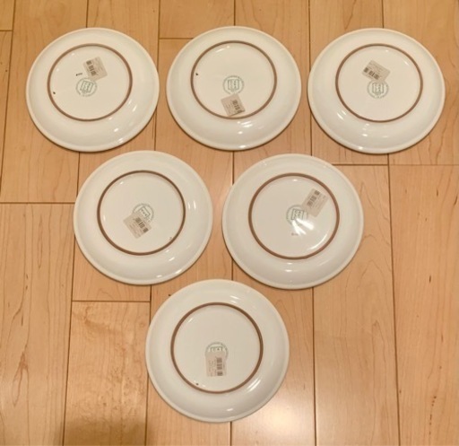 未使用 CALECA プレート 18cm 6枚セット ハンドメイド 皿 食器 イタリア 希少