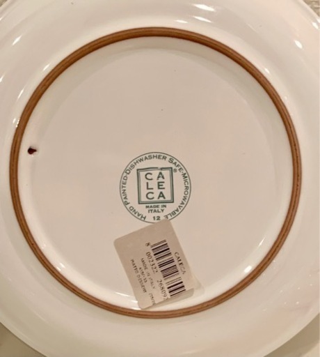 未使用 CALECA プレート 18cm 6枚セット ハンドメイド 皿 食器 イタリア 希少